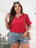 Plus Size Deep Red Resort Blouse