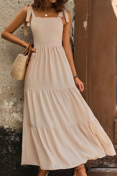 Tie Shoulder Resort Maxi Dress