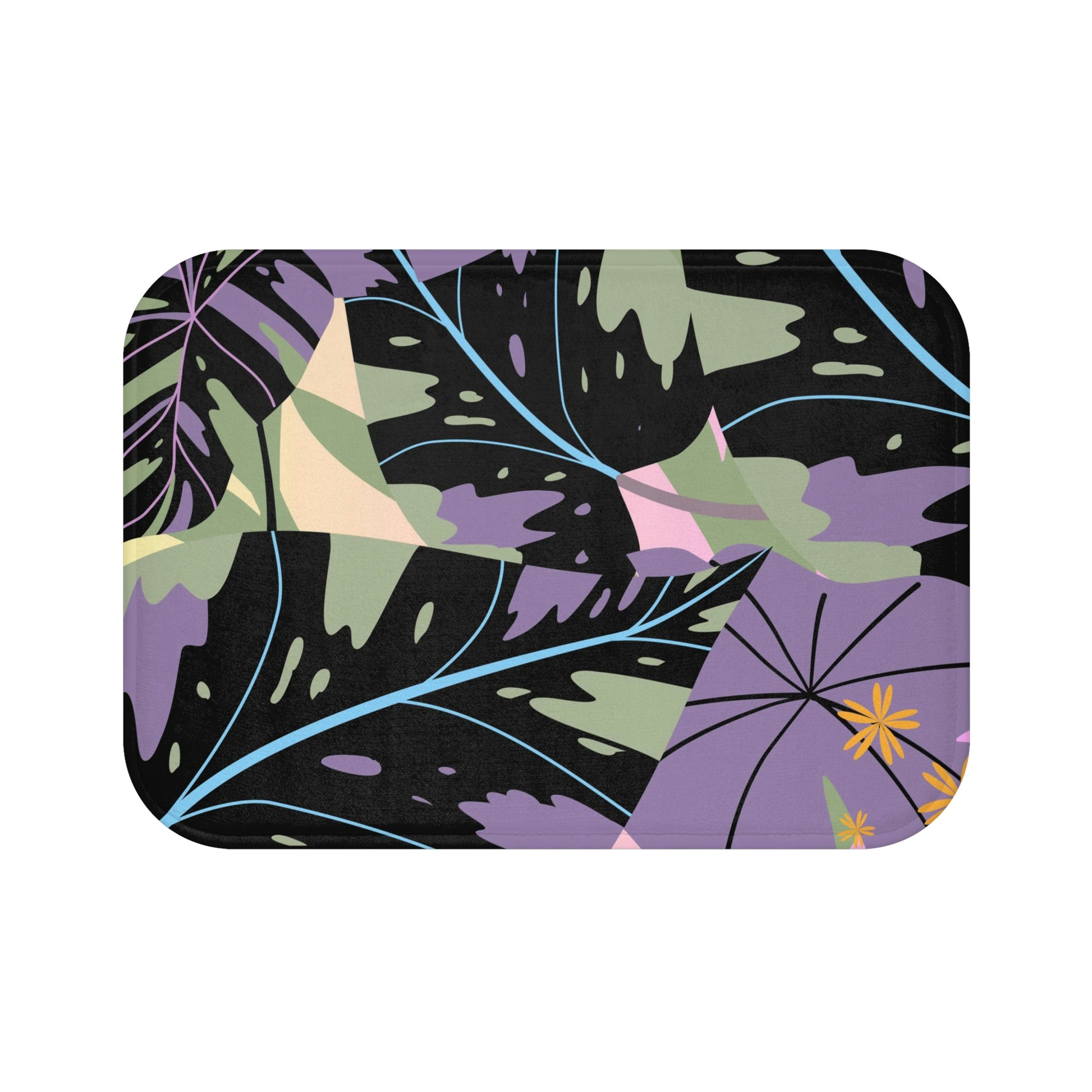 Lavender Jungle Bath Mat, Custom Tropical Art Bath Mat