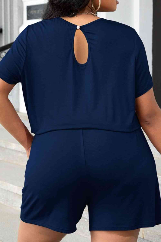 Plus Size Vacation Romper with Pockets