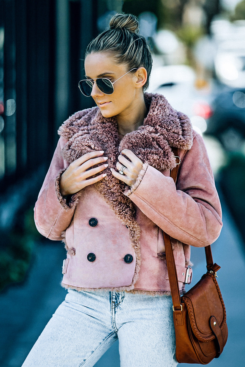 Dusty Pink Super Cute Suede Jacket