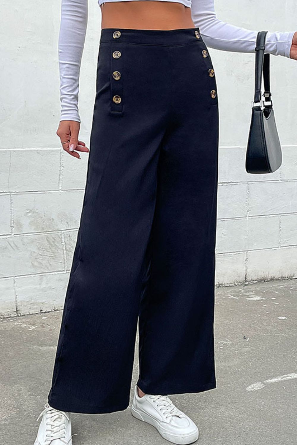 Double Buttoned Sailor Pants, Resort Wide Leg Pants