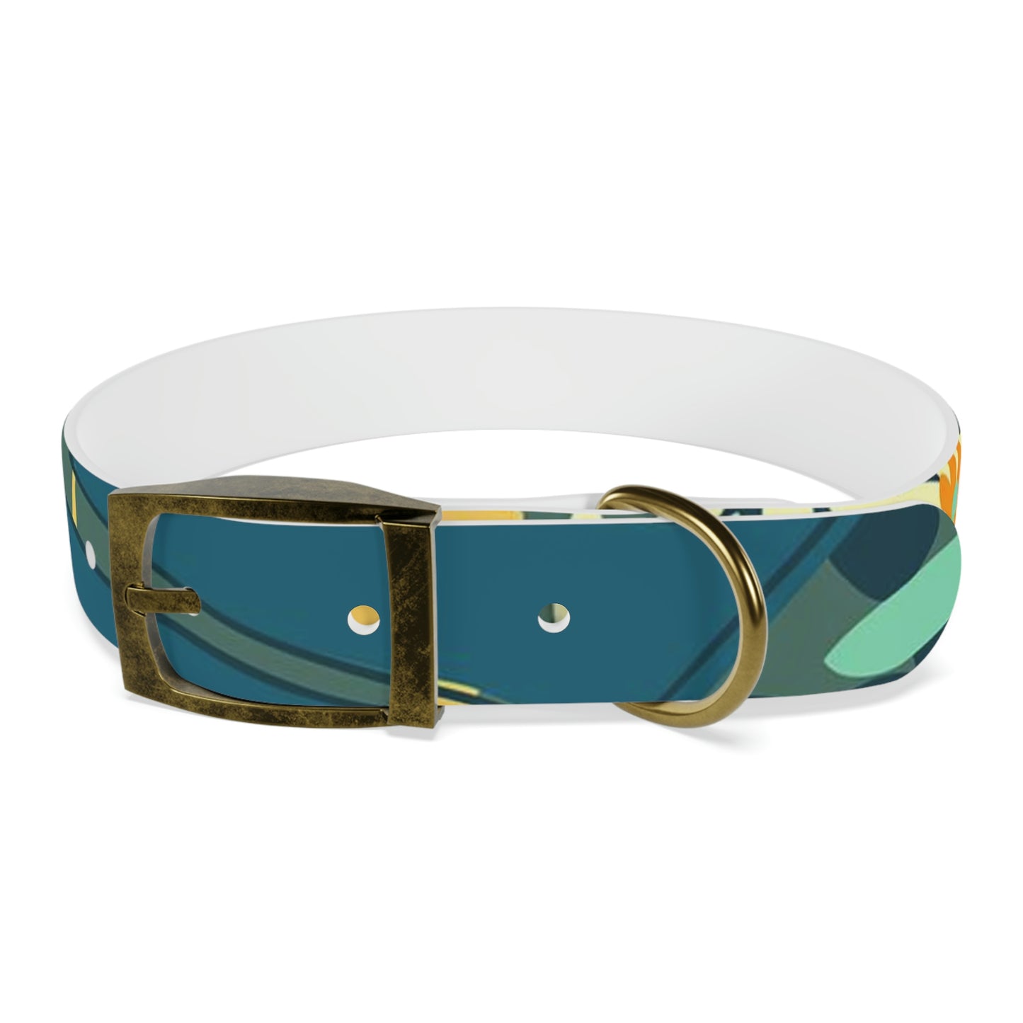 Jungle Blues Designer Dog Collar, Tropical Custom Designed Gift for Dogs!