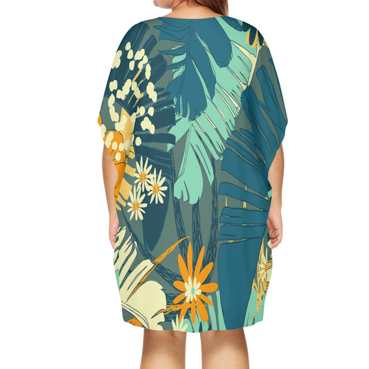 Women's Jungle Blues, Tropical Plus Size MuMu Dress