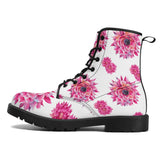 Luxe Pink Flower Women's Leather Boots