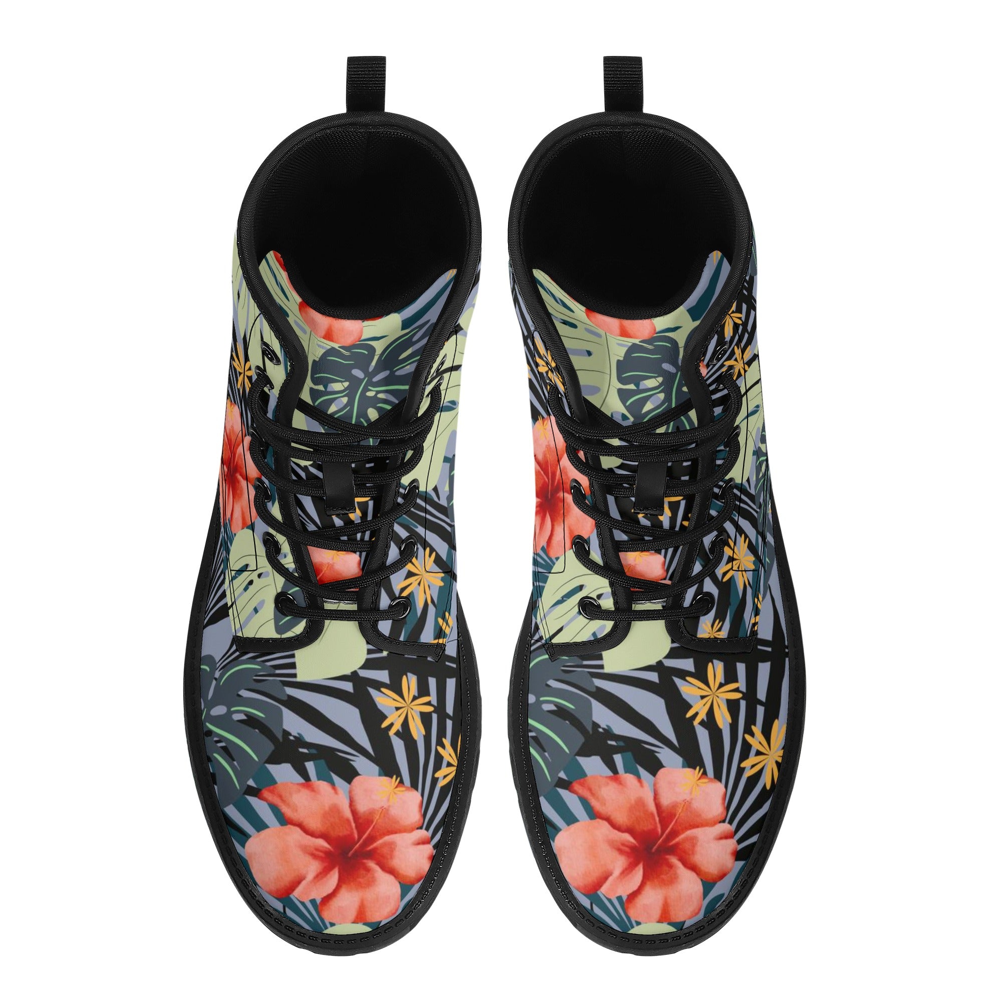 Hawaiian Hibiscus Women's Leather Boots