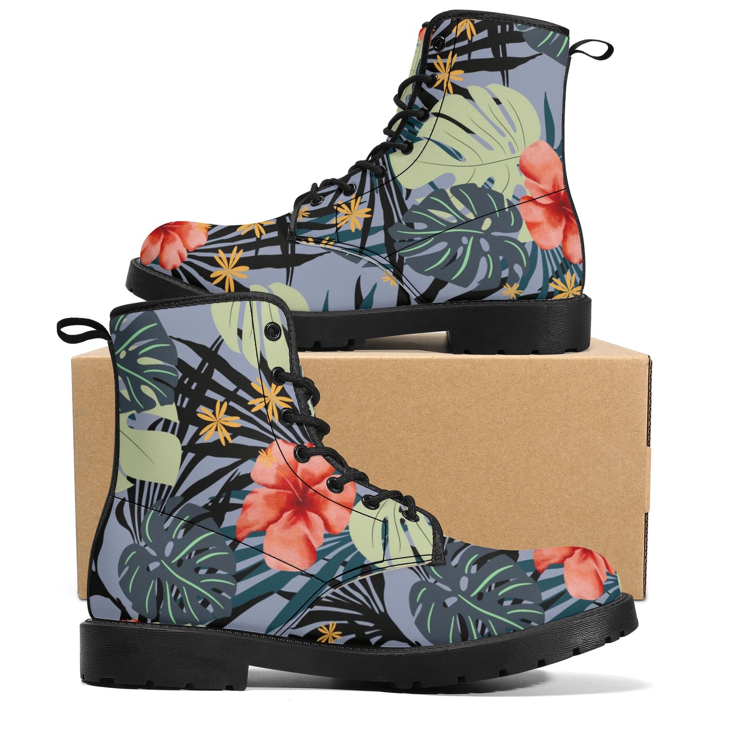 Hawaiian Hibiscus Women's Leather Boots