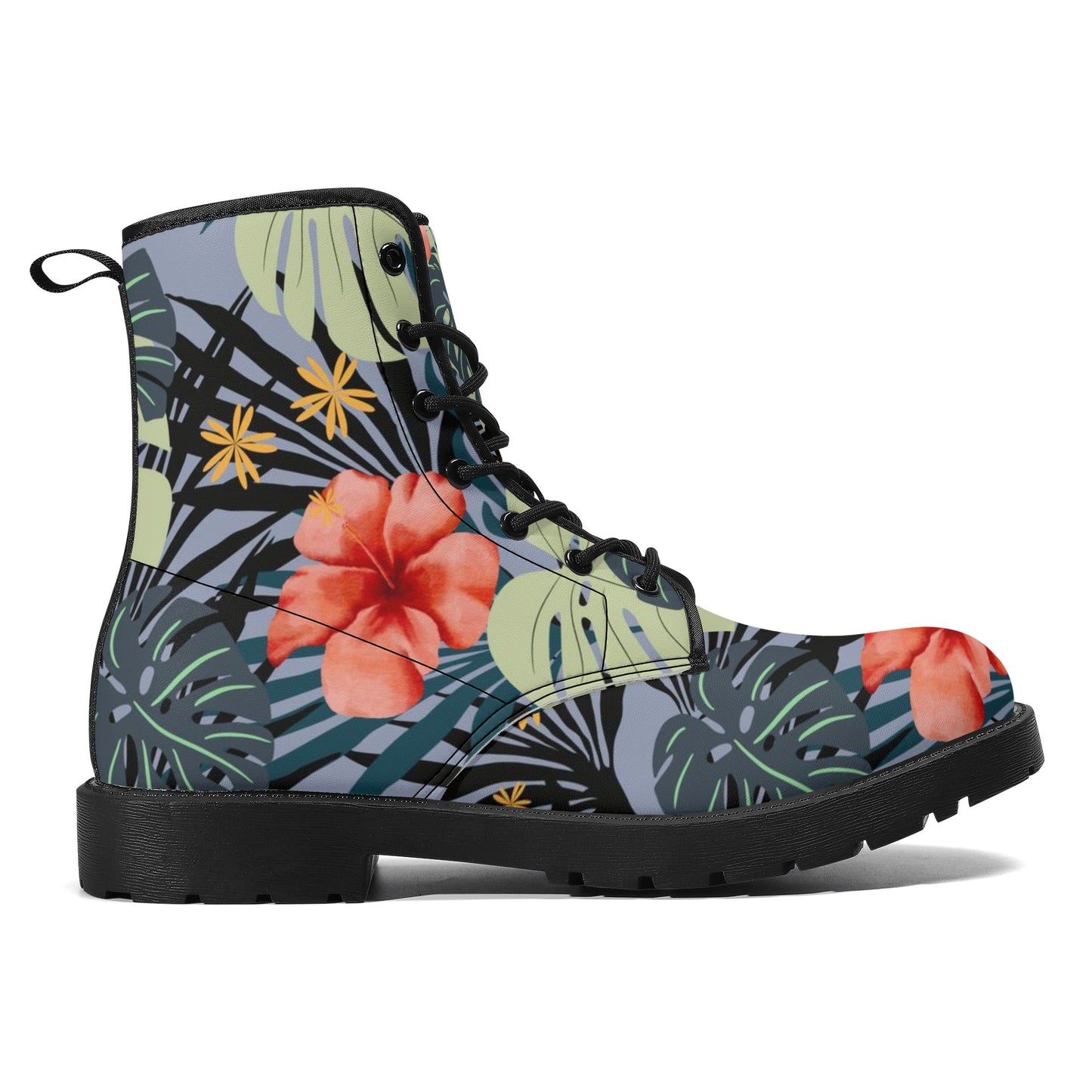 Hawaiian Hibiscus Women's Leather Boots