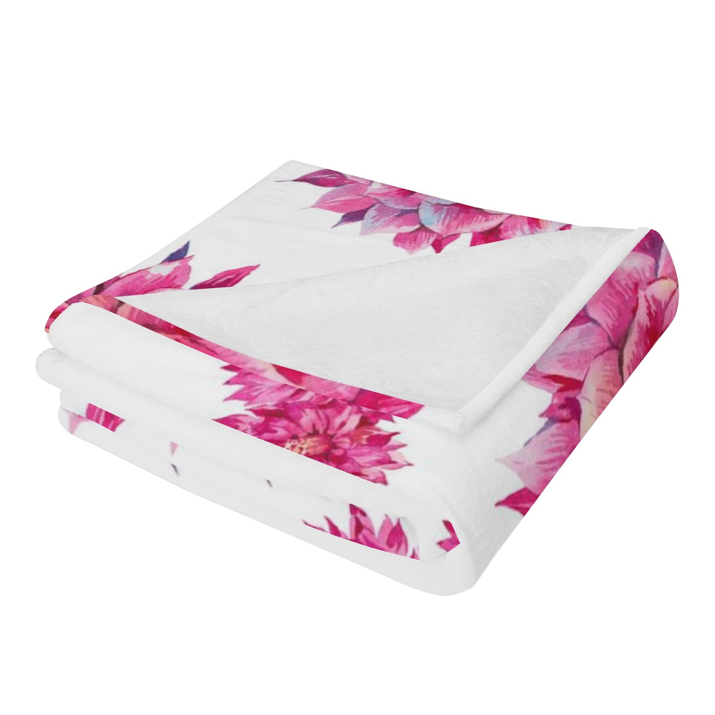 Luxe Pink Flower Flannel Breathable Blanket 4 Sizes