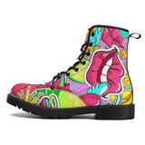 Womens Custom Boots, Cupcake Kisses Festival Combat Boots