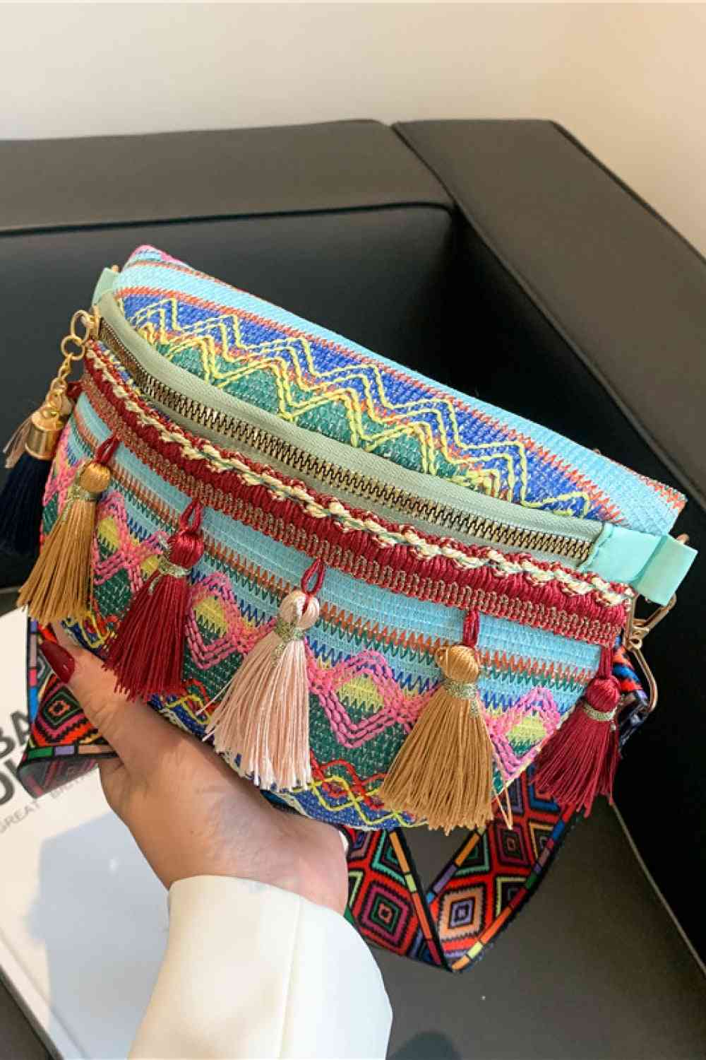 Bohemian Sling Bag with Tassels - SUPER CUTE!