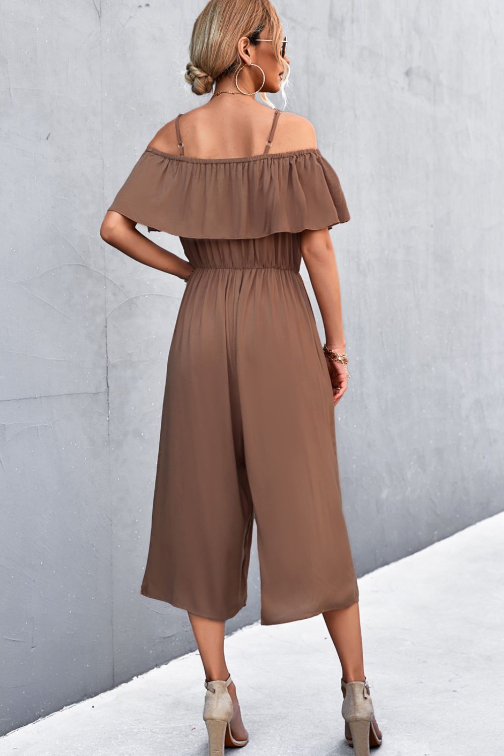 Spaghetti Strap Layered Resort Jumpsuit