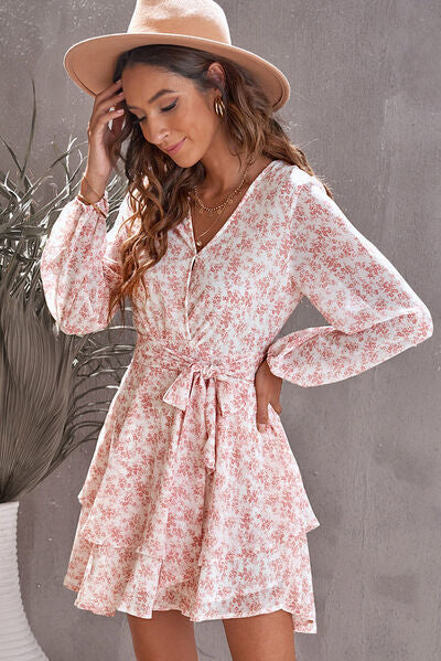 Floral Tie Waist Summer Dress