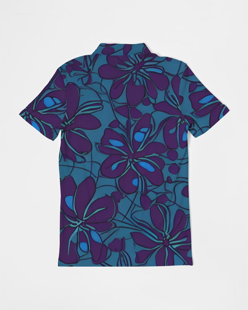 Purple Hawaii Floral Men's Golf Shirt