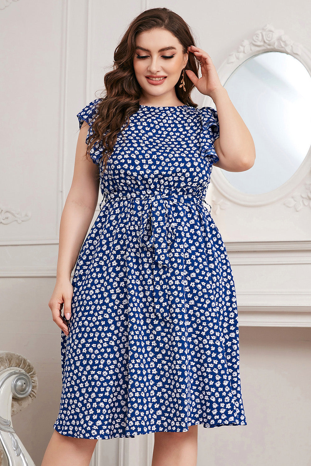 Plus Size Tie Waist Summer Dress