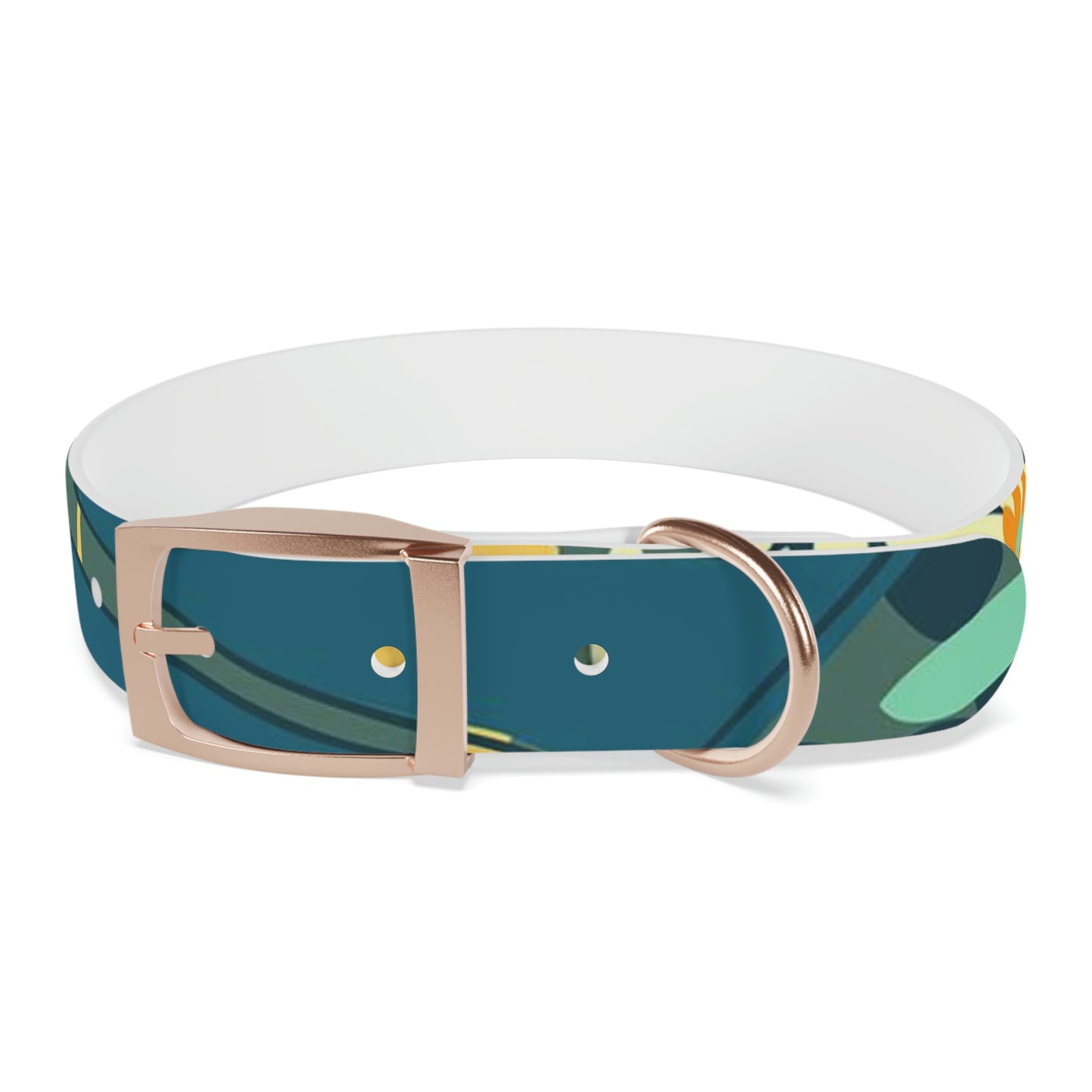 Jungle Blues Designer Dog Collar, Tropical Custom Designed Gift for Dogs!