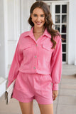 Pink Resort Jacket and Shorts Set