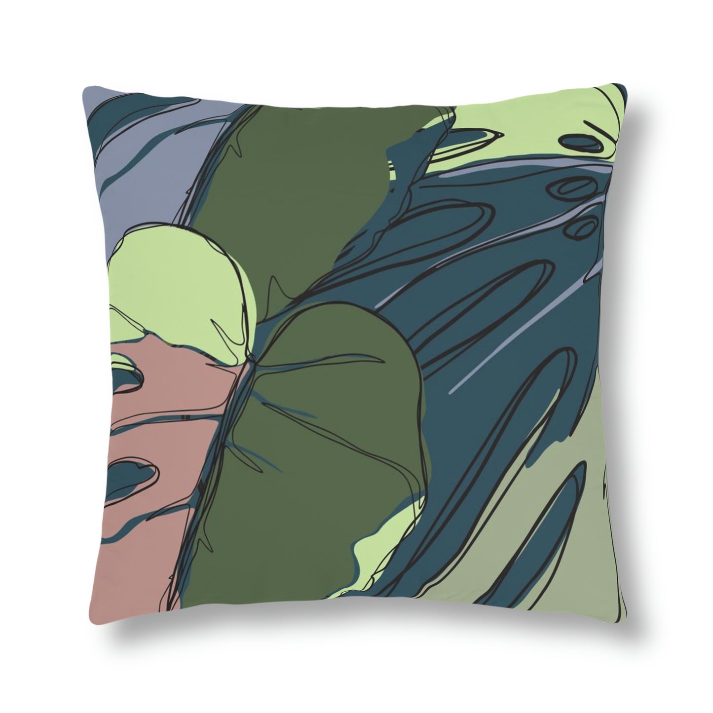 Hawaii Monstera Collection Waterproof Pillows, Tropical Custom Designed Monstera Leaf Pillows for your Pool Area