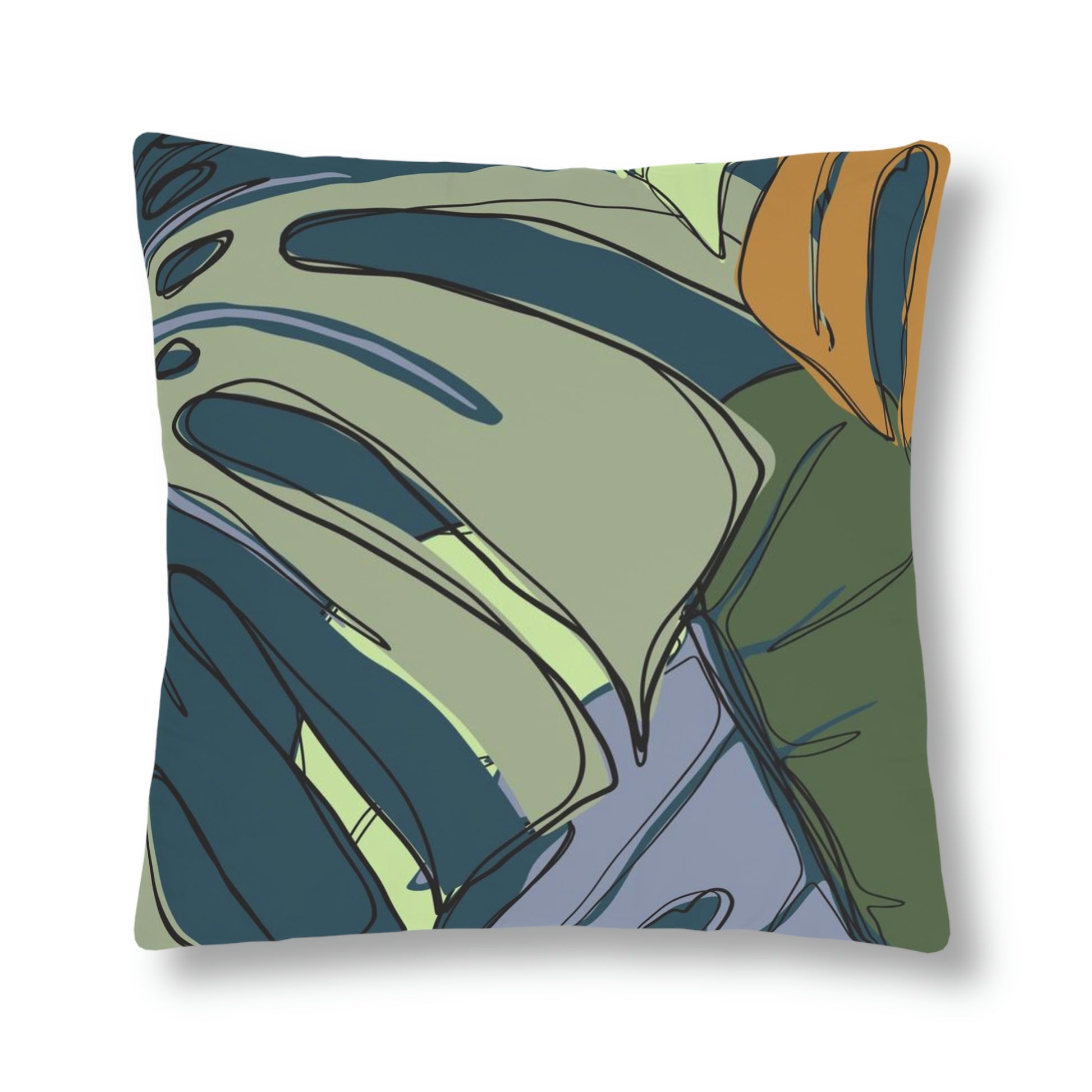 Hawaii Monstera Collection Waterproof Pillows, Tropical Custom Designed Monstera Leaf Pillows for your Pool Area