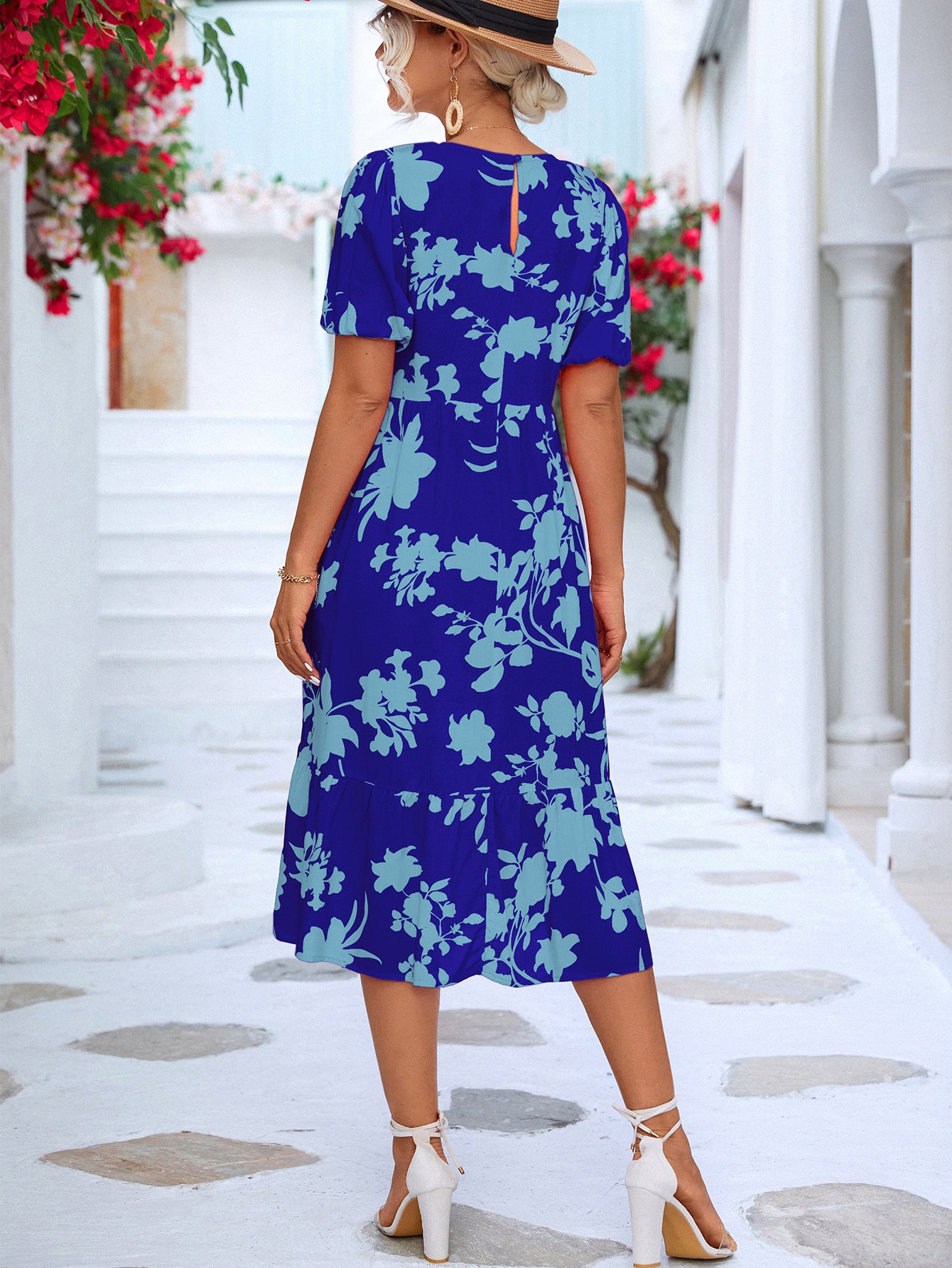 Floral Ruffle Hem Resort Midi Dress