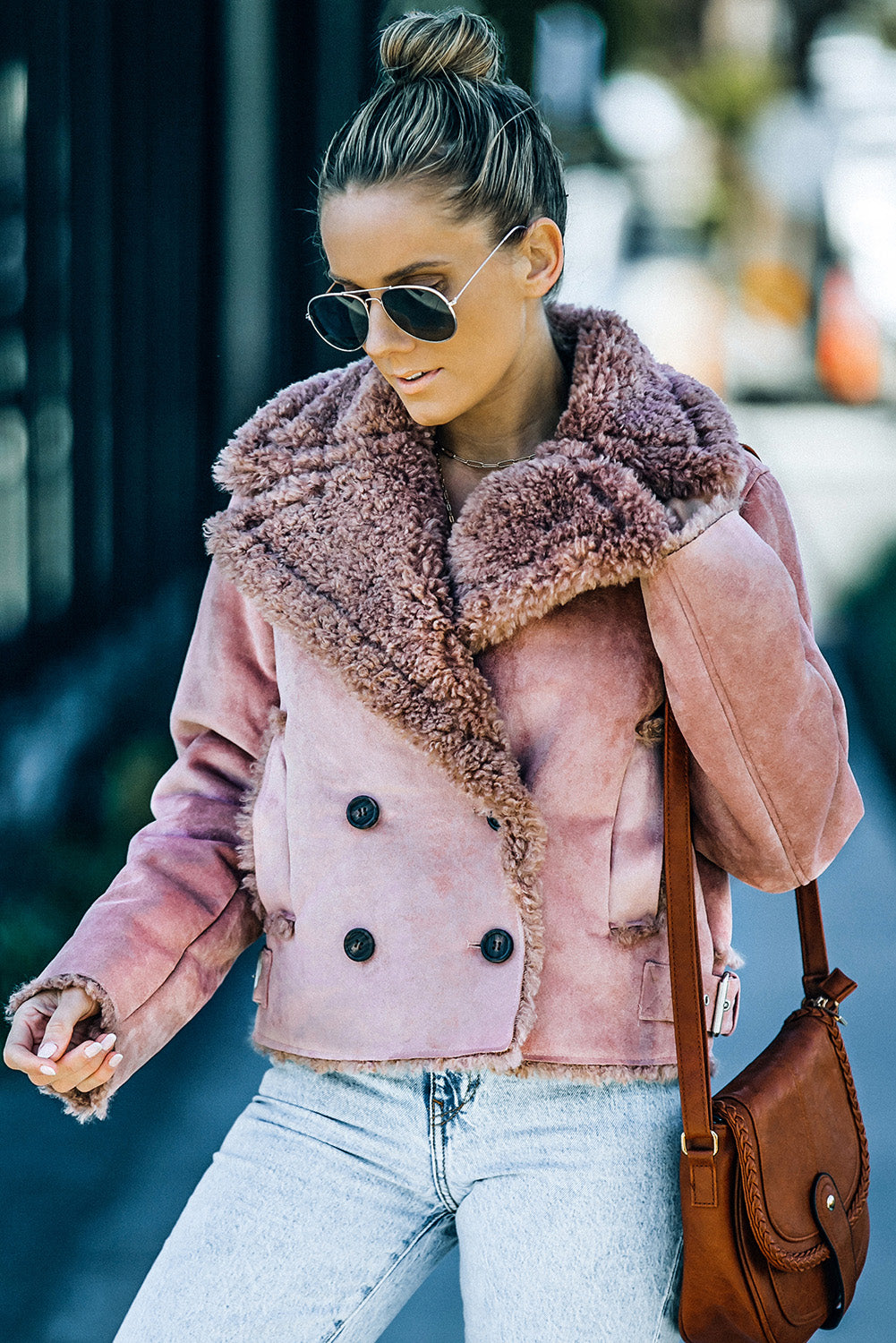 Dusty Pink Super Cute Suede Jacket