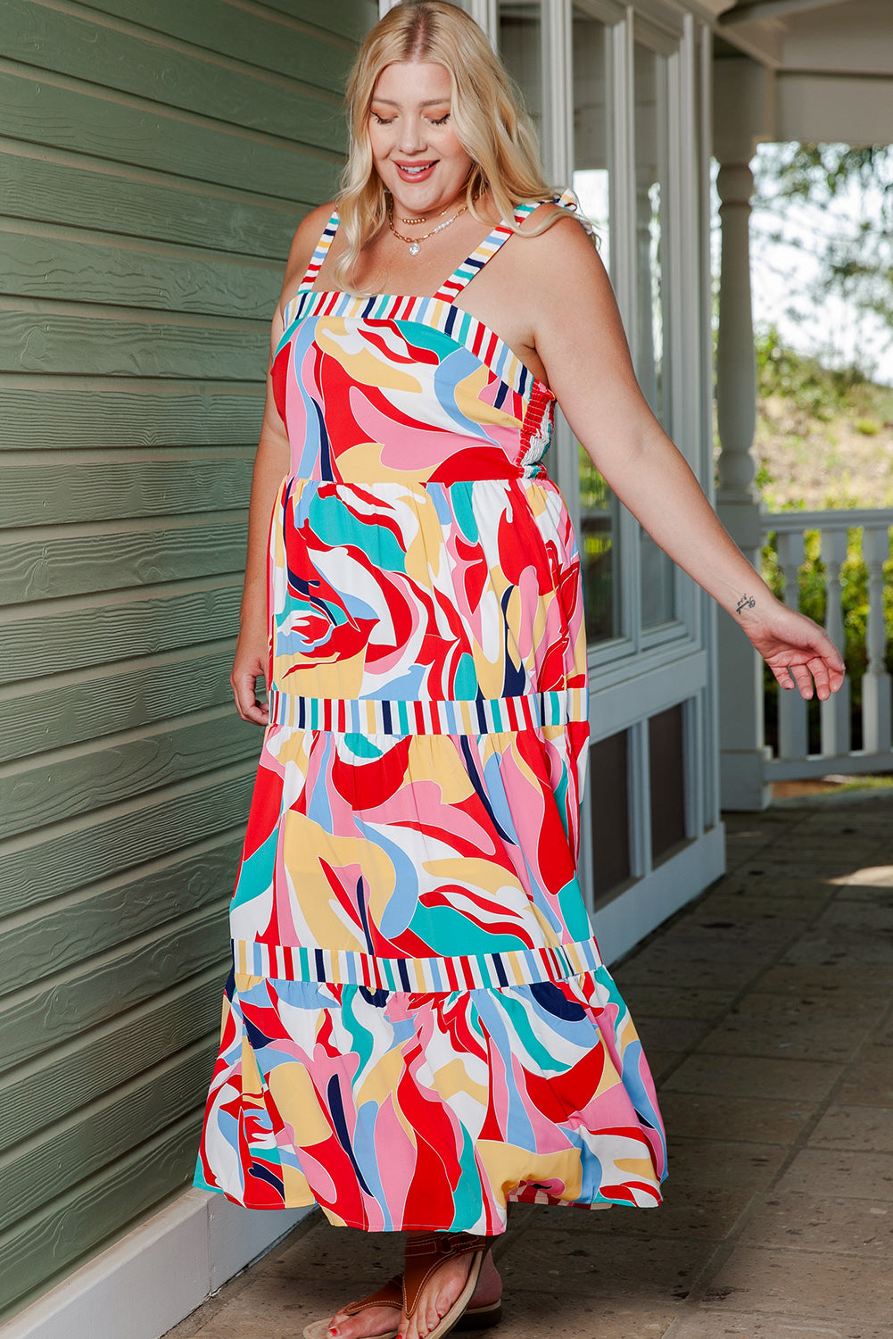 Flowing Plus Size Beach Maxi Dress