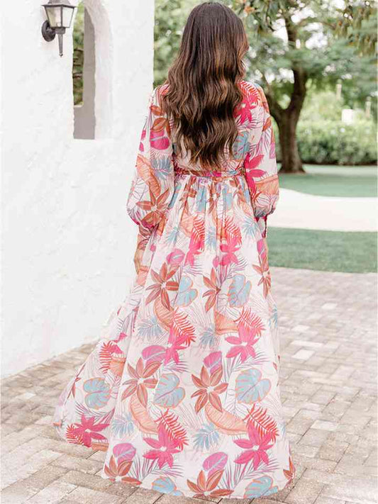 Plus Size Tropical Slit Dress