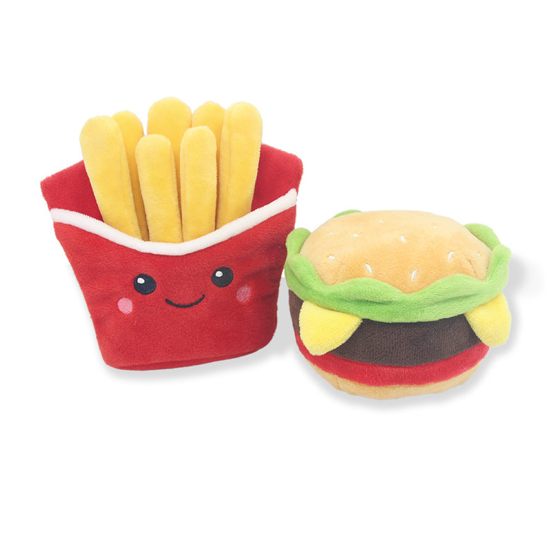 Hamburger, Donut, French Fries Pet Plush Toy