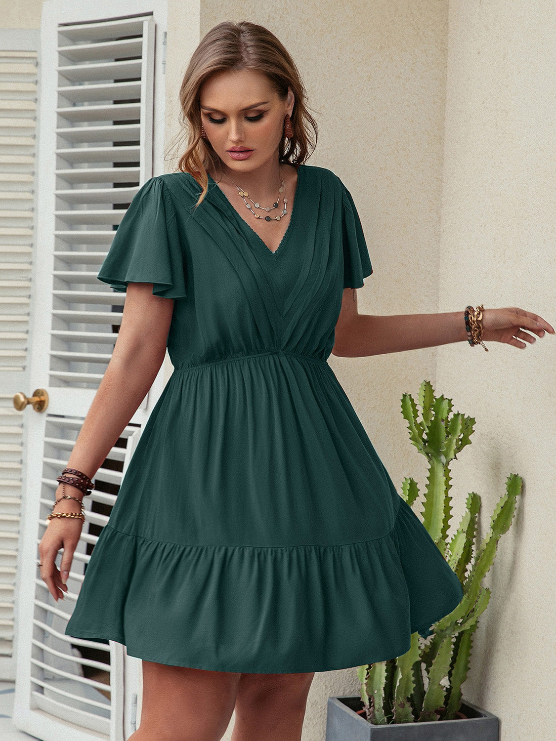 Plus Size Summer V Neck Dress