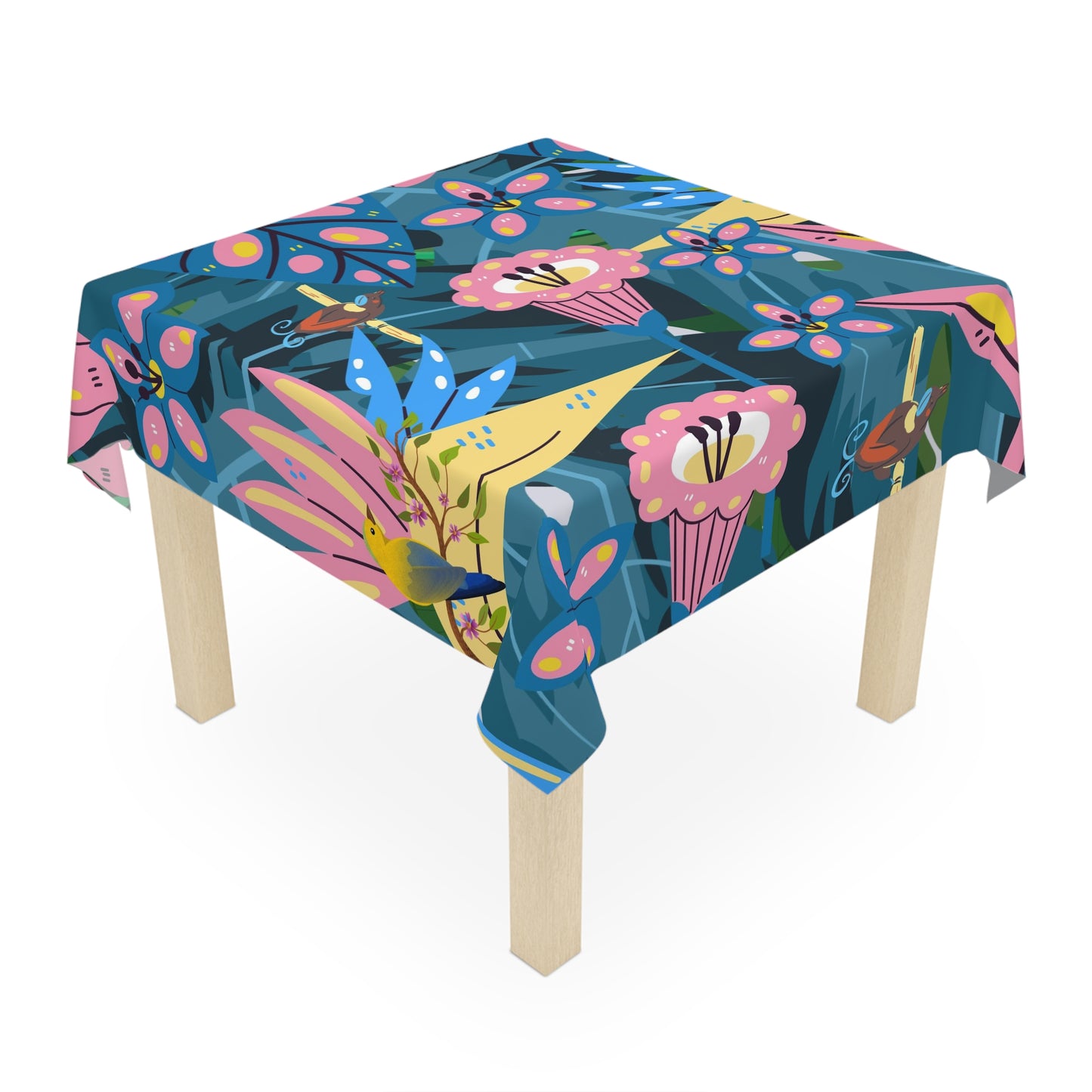 Boho Bliss Jungle Tablecloth, Custom Designed Tropical Boho Tablecloth