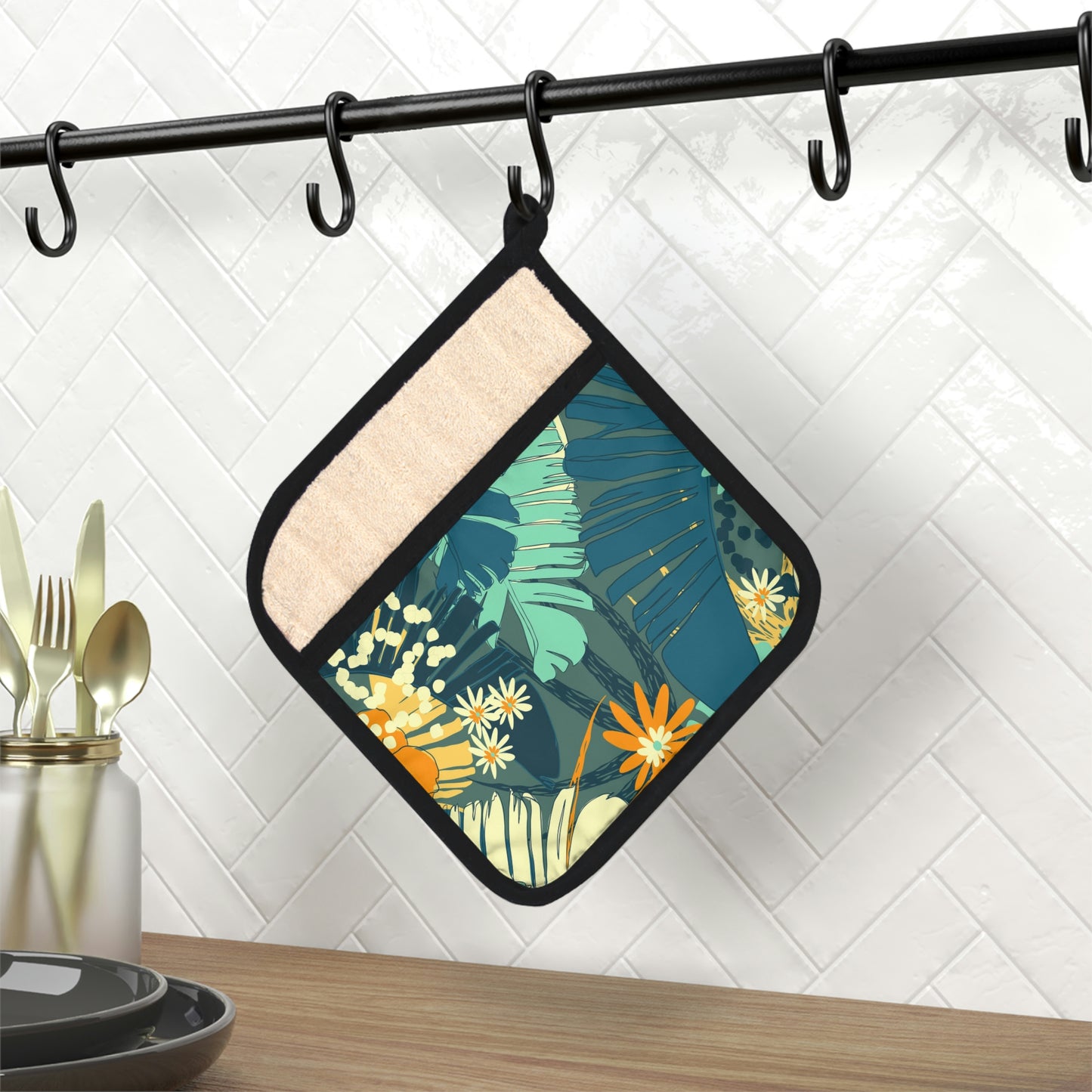 Jungle Blues Collection Pot Holder with Pocket