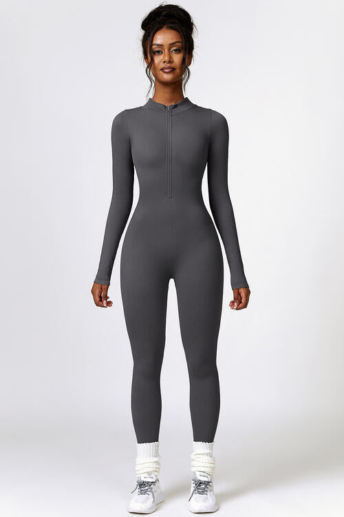 Half Zip Long Sleeve Sport Jumpsuit