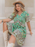 Plus Size Short Boho Beach Dress