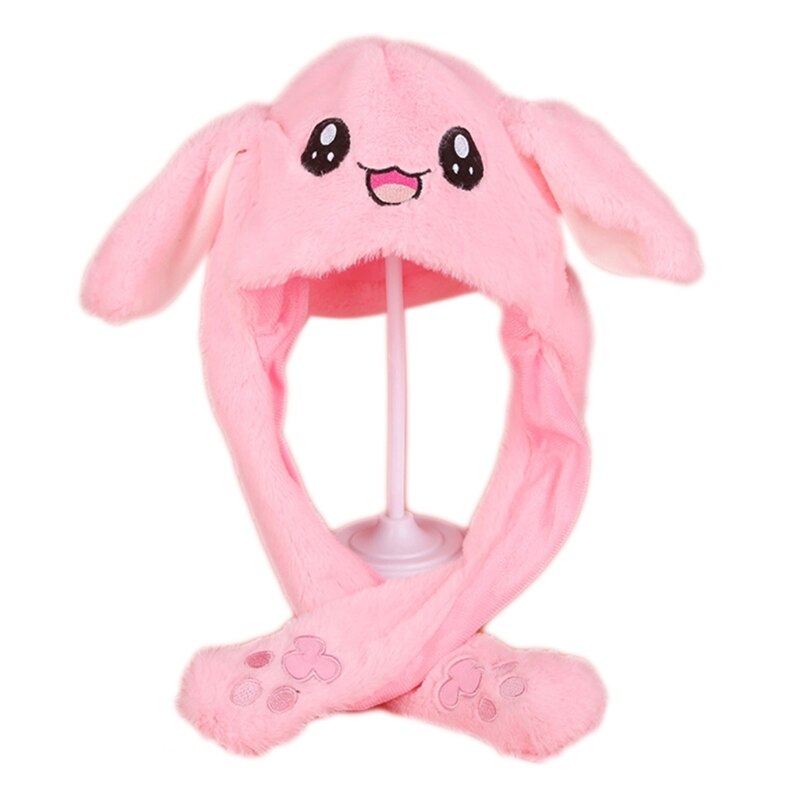 Plush Hat with Movable Ears and LED Light - Princess Core Rave Hat