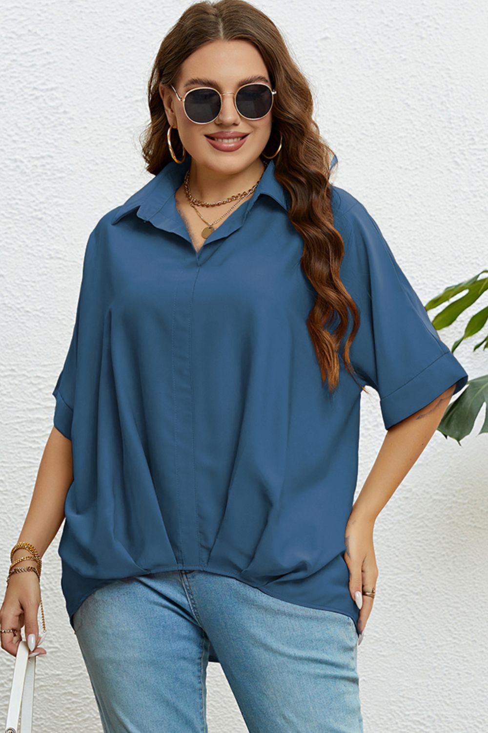 Plus Size Long Resort Blouse, Vacation Top