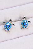 Opal Turtle Platinum-Plated Stud Earrings