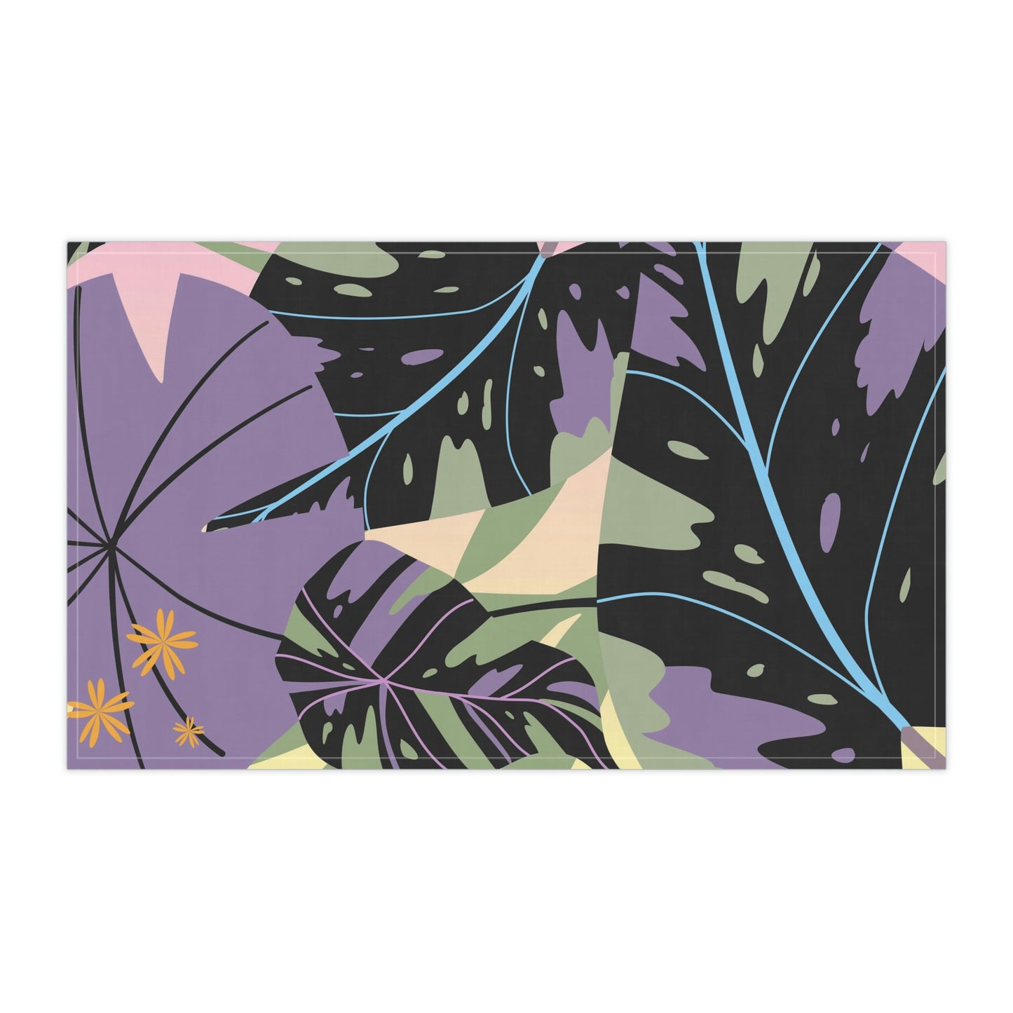 Lavender Jungle Custom Designed Tropical Art Kitchen Towel