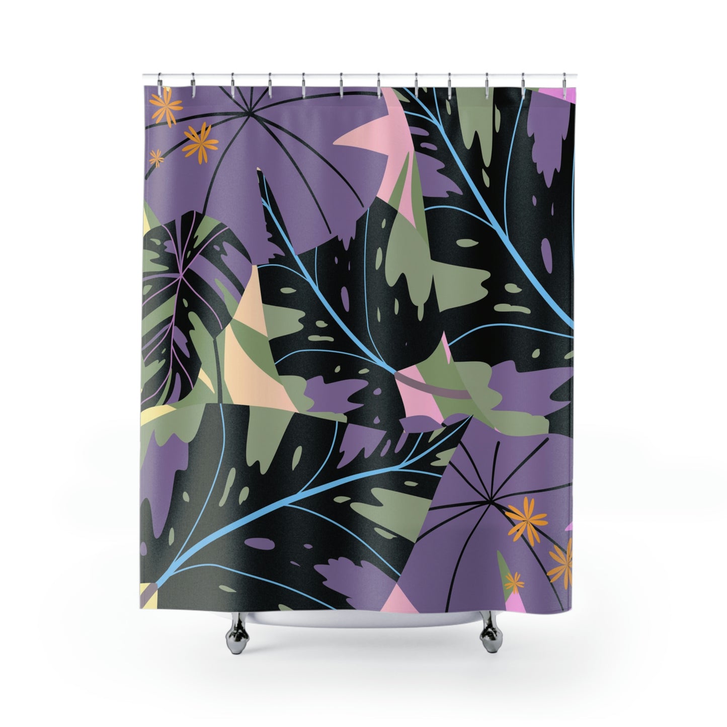 Lavender Jungle Custom Designed Tropical Art Shower Curtains