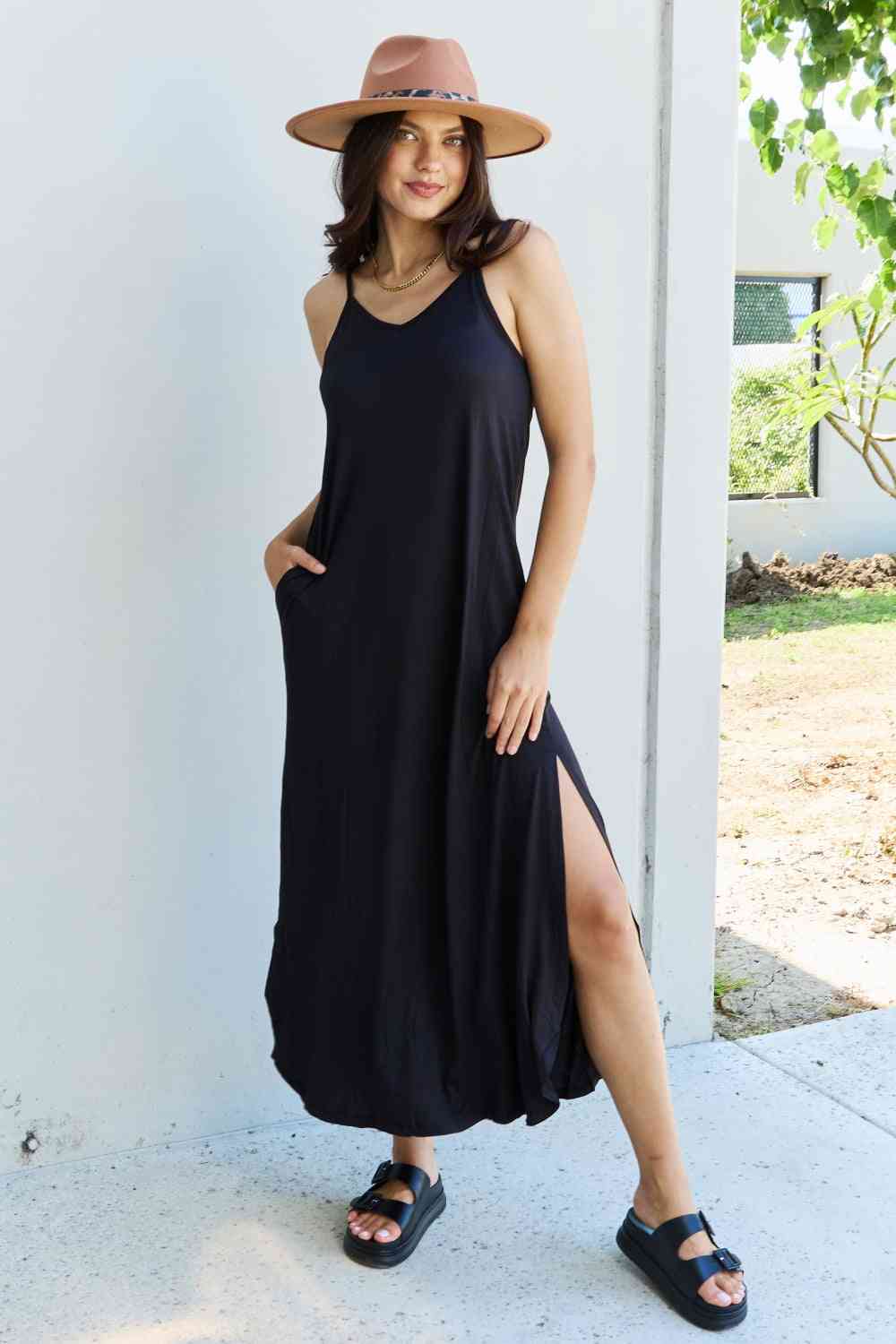 Plus Size Summer Maxi Dress in Black