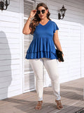 Plus Size V-Neck Summer Blouse