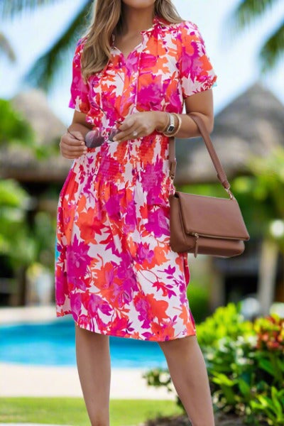 Floral Hot Pink Resort Dress