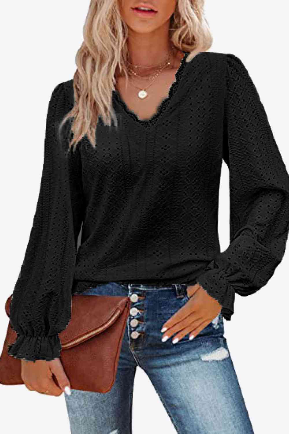 Plus Size Flounce Sleeve Summer Top