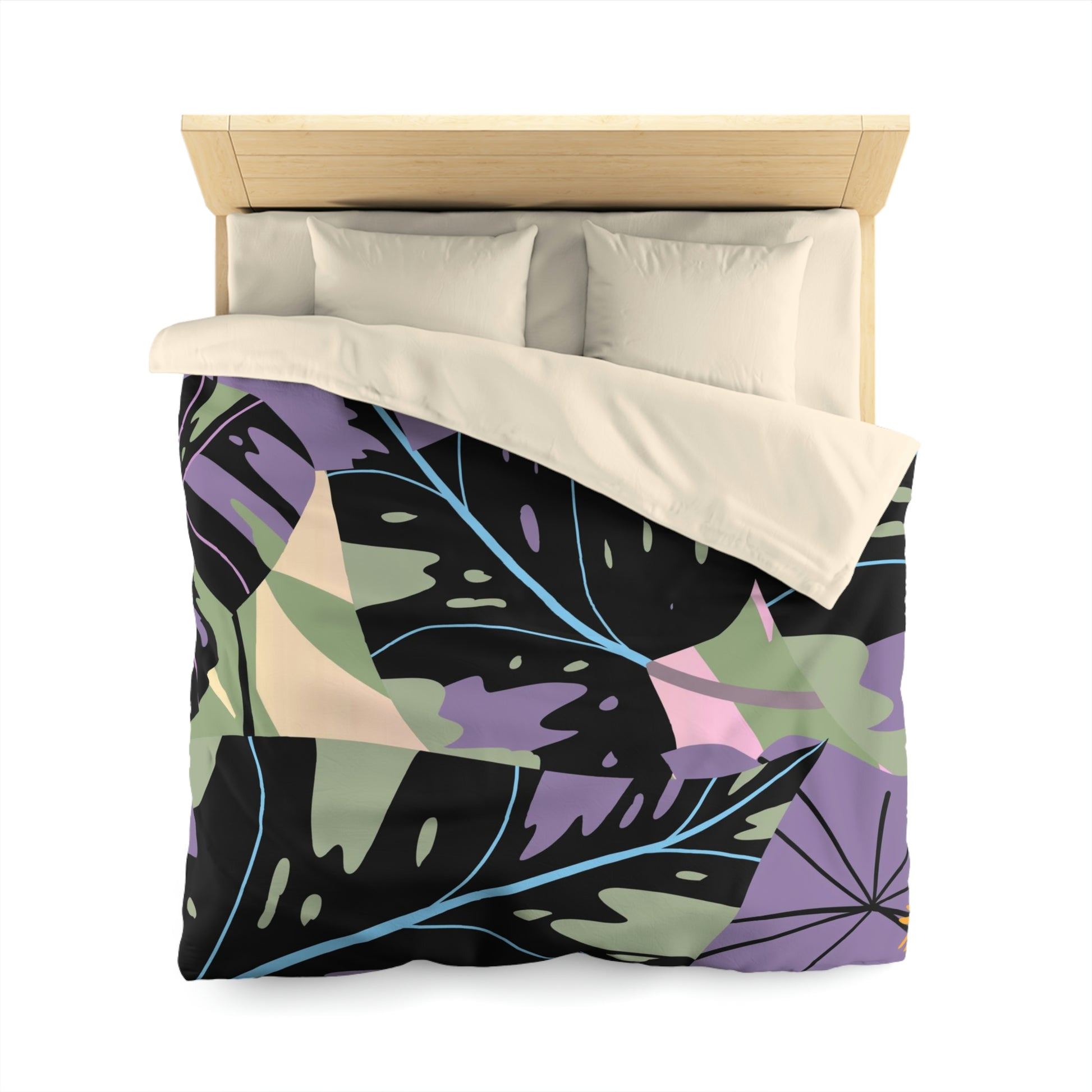 Lavender Jungle Custom Designed Tropical Duvet Cover