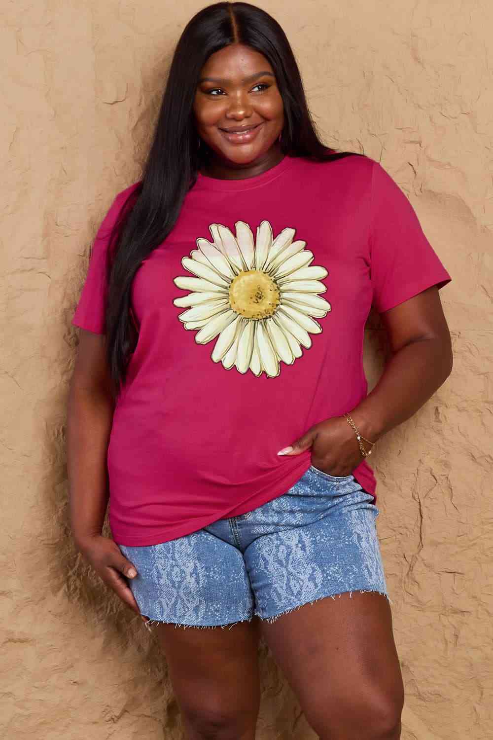 FLOWER Graphic Cotton Tee up to 3XL