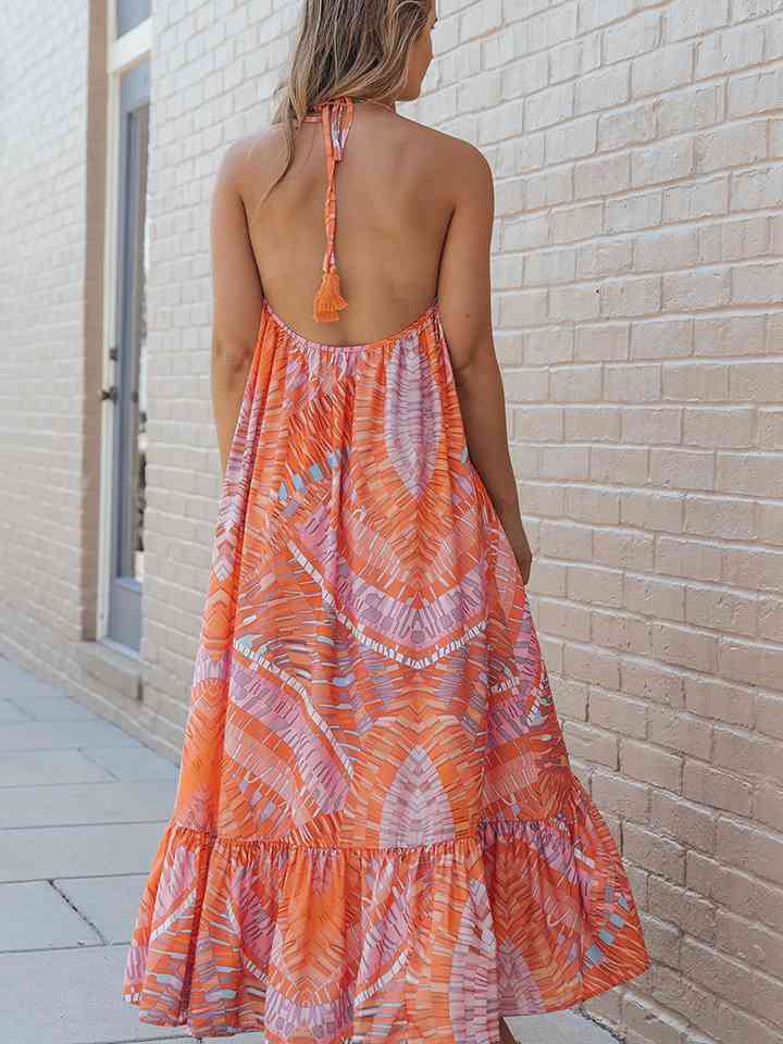 Boho Sleeveless Round Neck Beach Maxi Dress