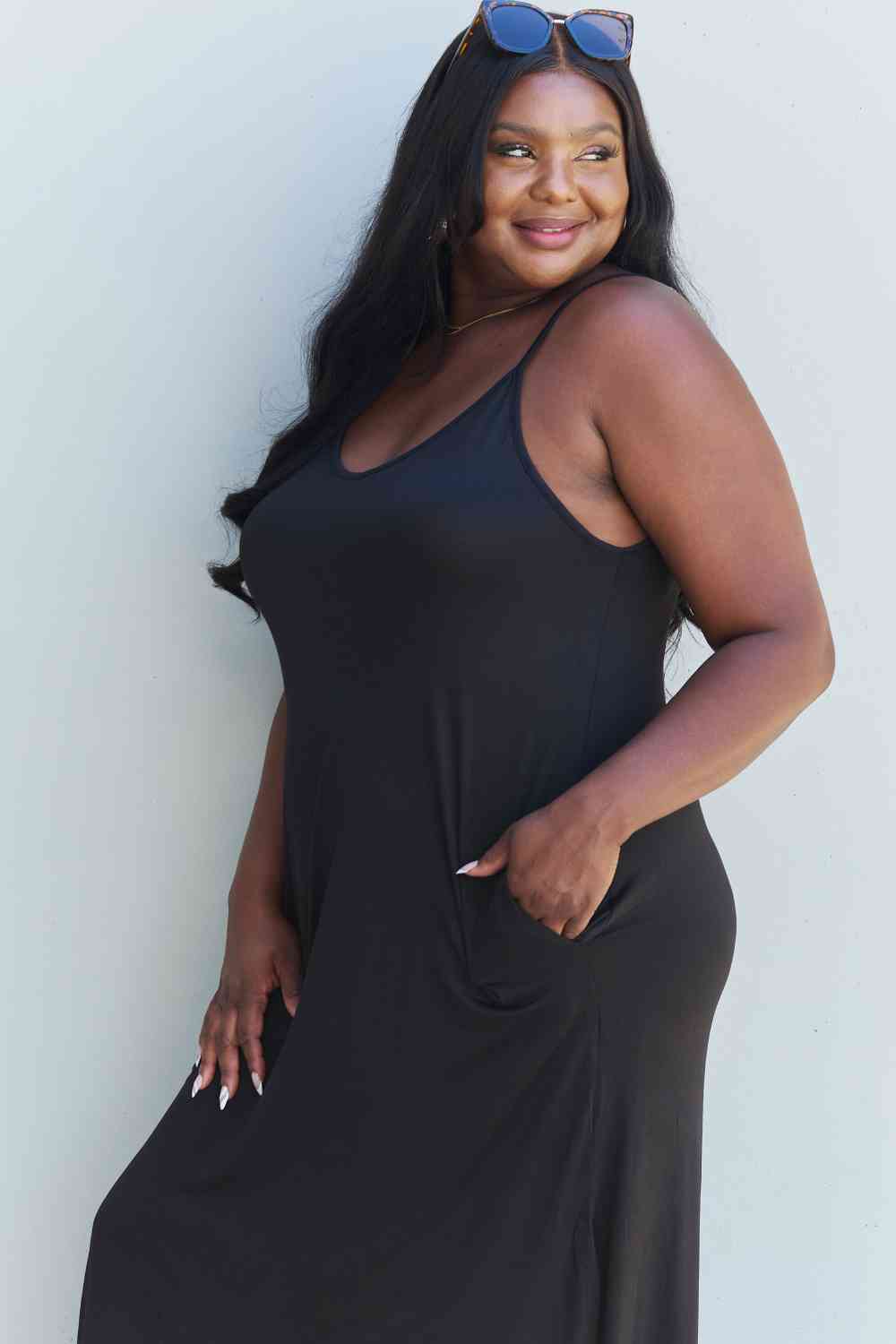 Plus Size Summer Maxi Dress in Black