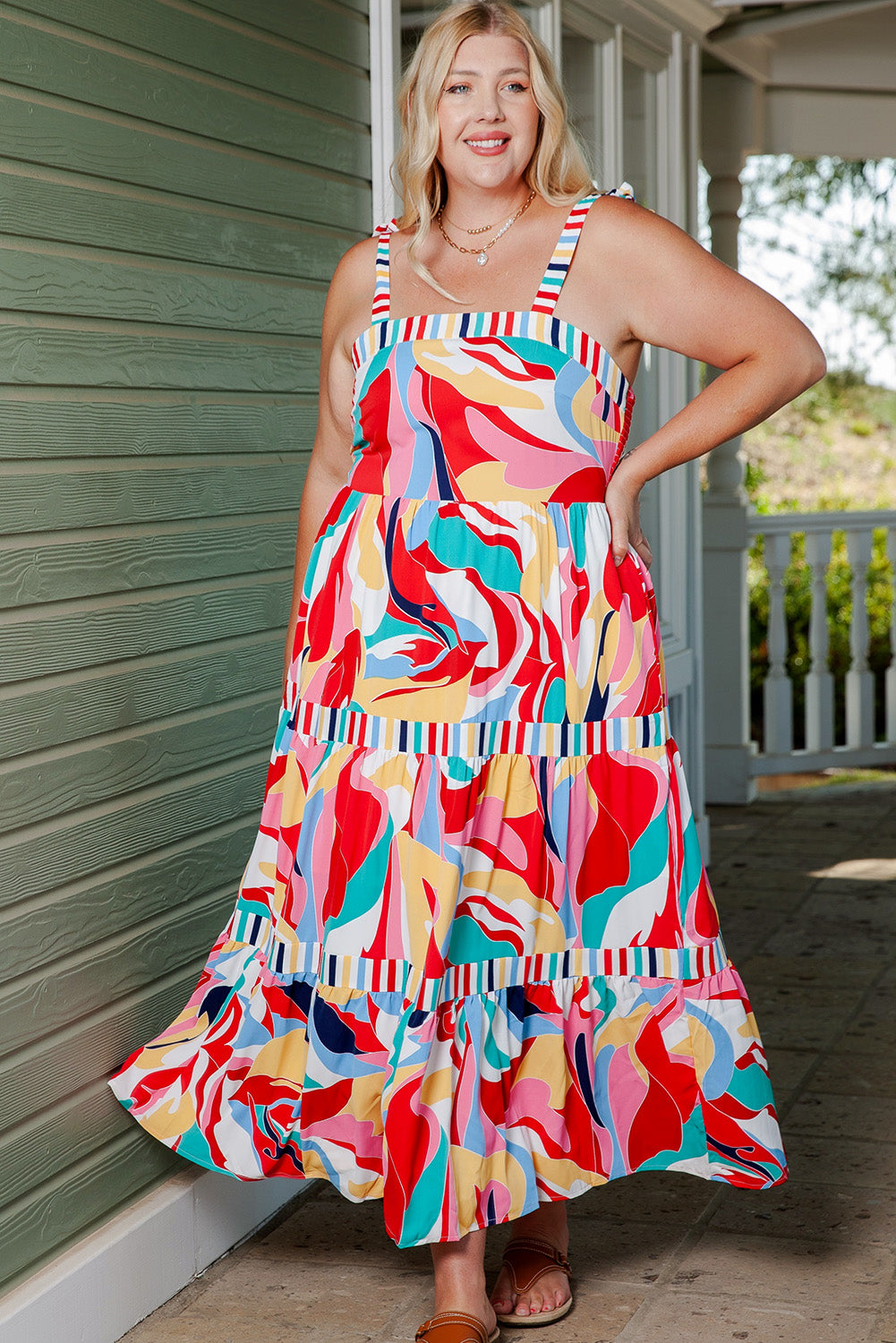 Flowing Plus Size Beach Maxi Dress