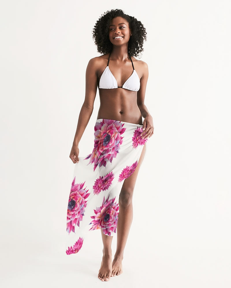 Luxe Pink Flowers Swim Cover Up