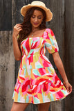 Multicolored Mod Mini Resort Dress