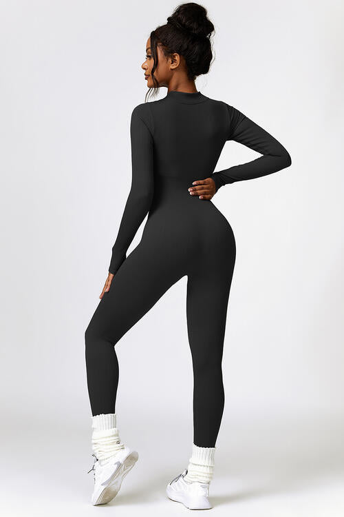 Half Zip Long Sleeve Sport Jumpsuit